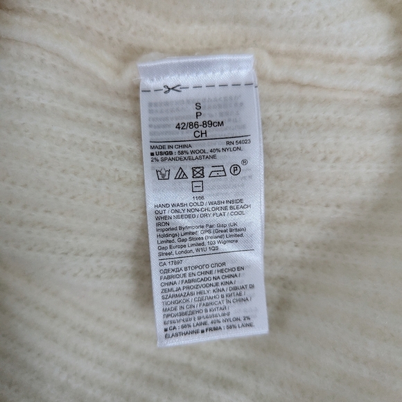 Banana Republic Women's Aire Ribbed Ivory Sweater Wool Blend Sz S Mock Neck NEW - Picture 12 of 12